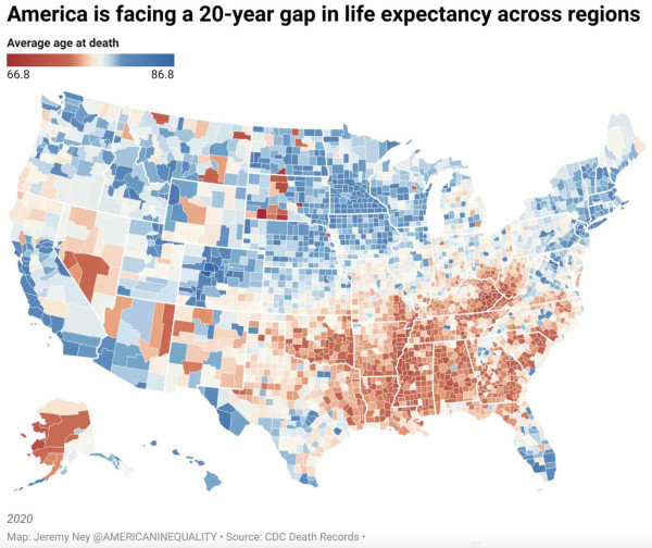 life expectancy across America