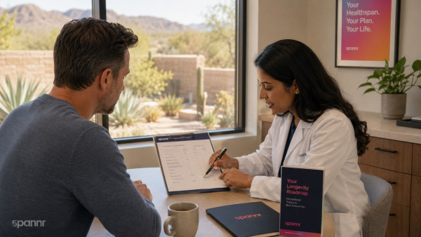 Clinician explains personalized care roadmap to patient